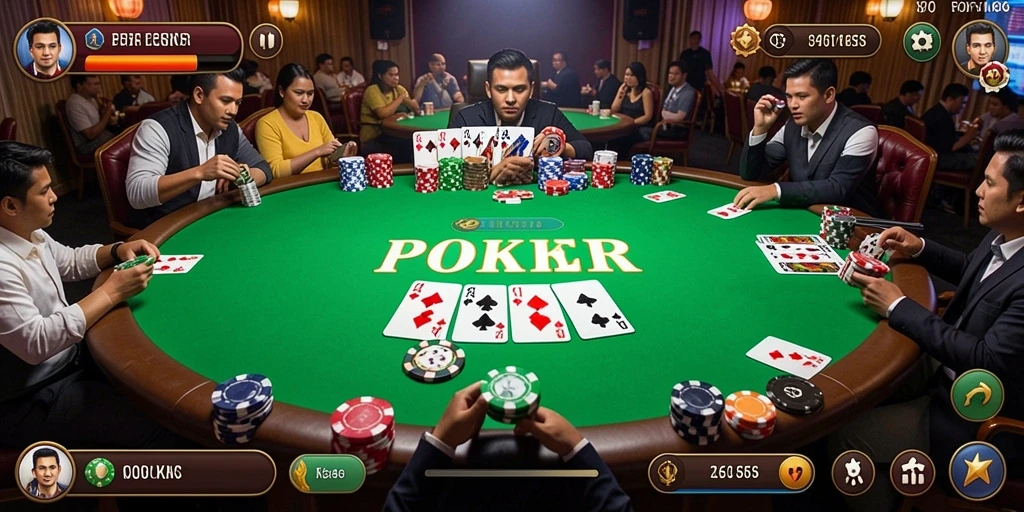 Tampilan gameplay Poker yang menarik di 3446 dengan interaksi pemain.