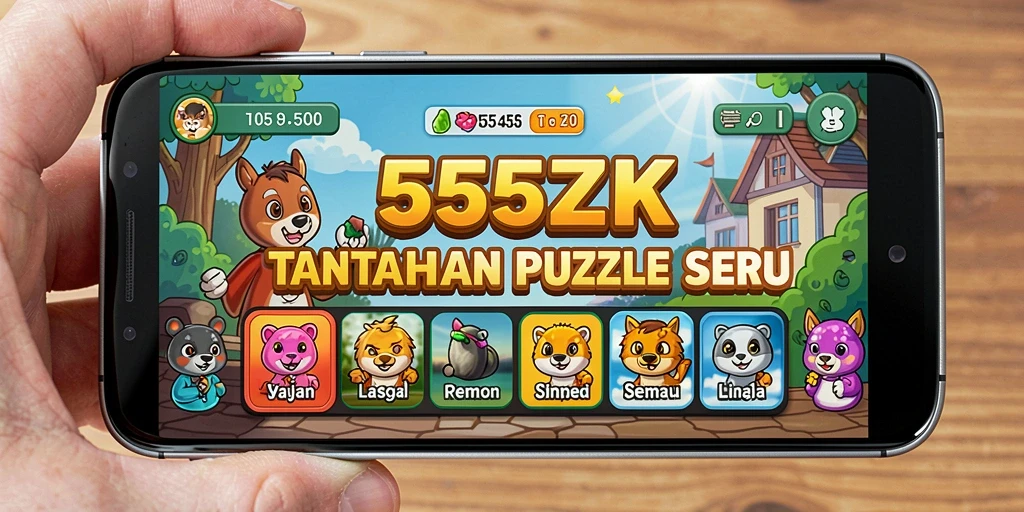 Screenshot utama menunjukkan gameplay seru dari Puzzle 555ZK.