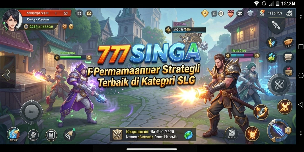 Tangkapan layar gameplay menampilkan pertempuran seru dalam 77SINGA.