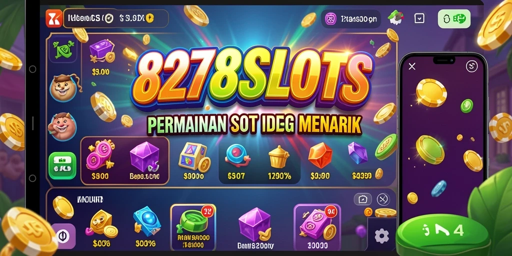 Screenshot utama menunjukkan momen menarik dalam permainan Idle 8278SLOTS.