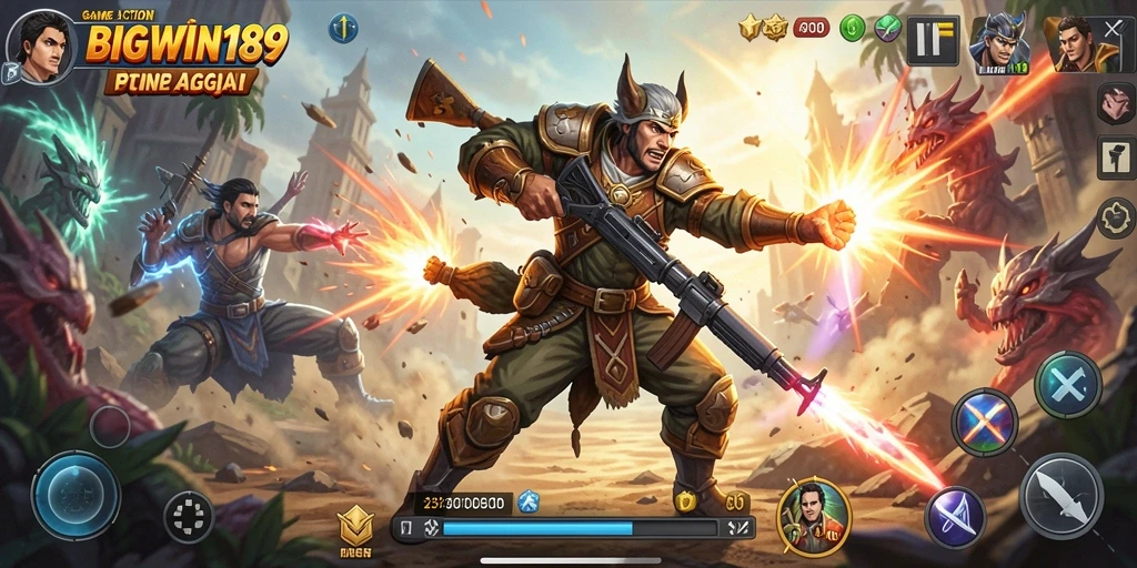 Tampilan aksi seru dalam game BIGWIN189 dengan grafis menakjubkan.