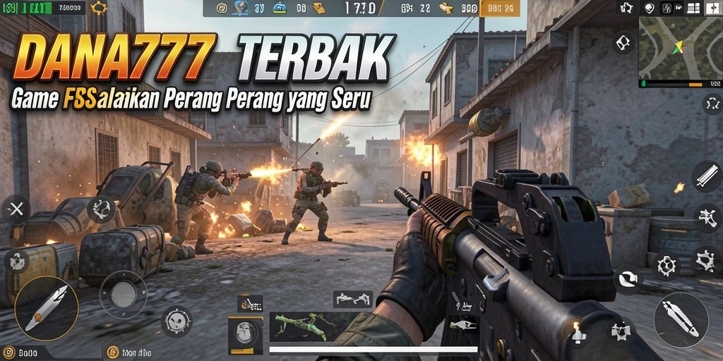 Screenshot DANA777 menampilkan aksi tembak-menembak yang intens.