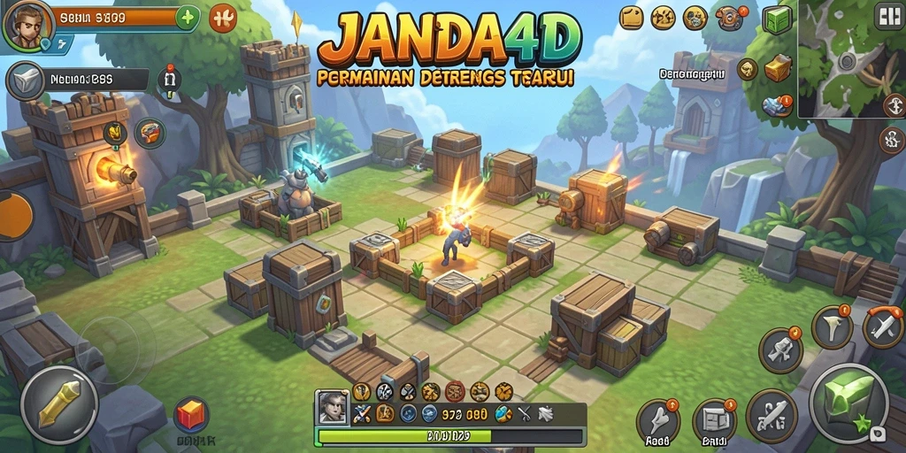 Tangkapan layar menunjukkan aksi seru dalam game Tower Defense.