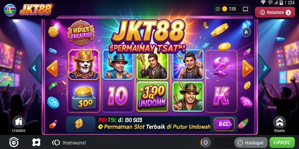 Screenshot menampilkan gameplay Slot JKT88 yang seru dan mengasyikkan.