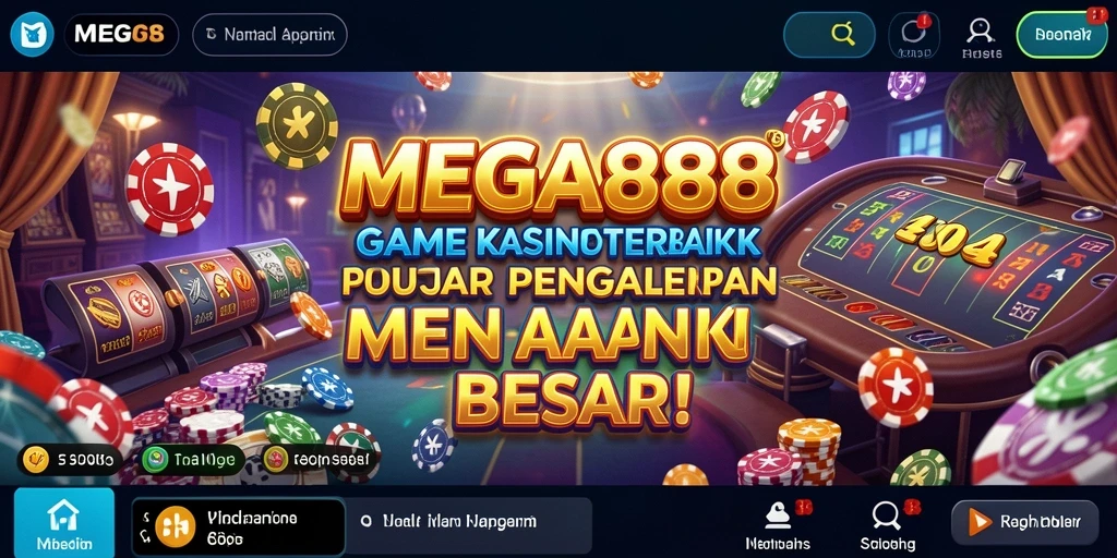 Tangkapan layar MEGA888 menampilkan aksi seru permainan kasino.