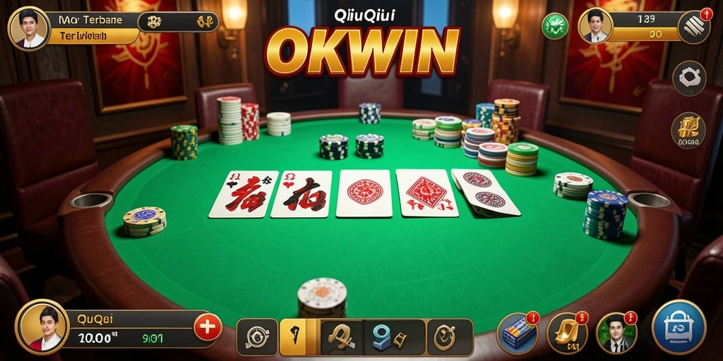 Tangkapan layar gameplay QiuQiu yang menegangkan di OKWIN.