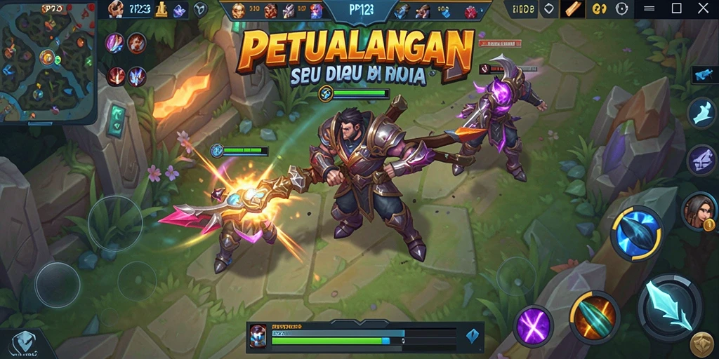 Tangkapan layar PP123 menunjukkan pertempuran epik di arena MOBA.