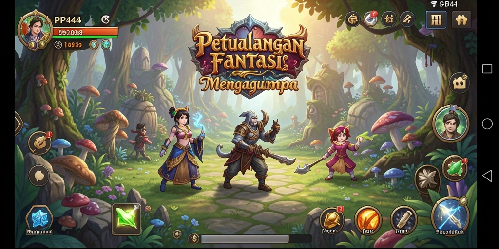 Tangkapan layar gameplay PP444 dengan aksi seru dan karakter menarik.