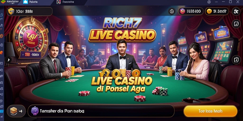 Tampilan gameplay RICH7 yang memukau dalam suasana Live Casino.