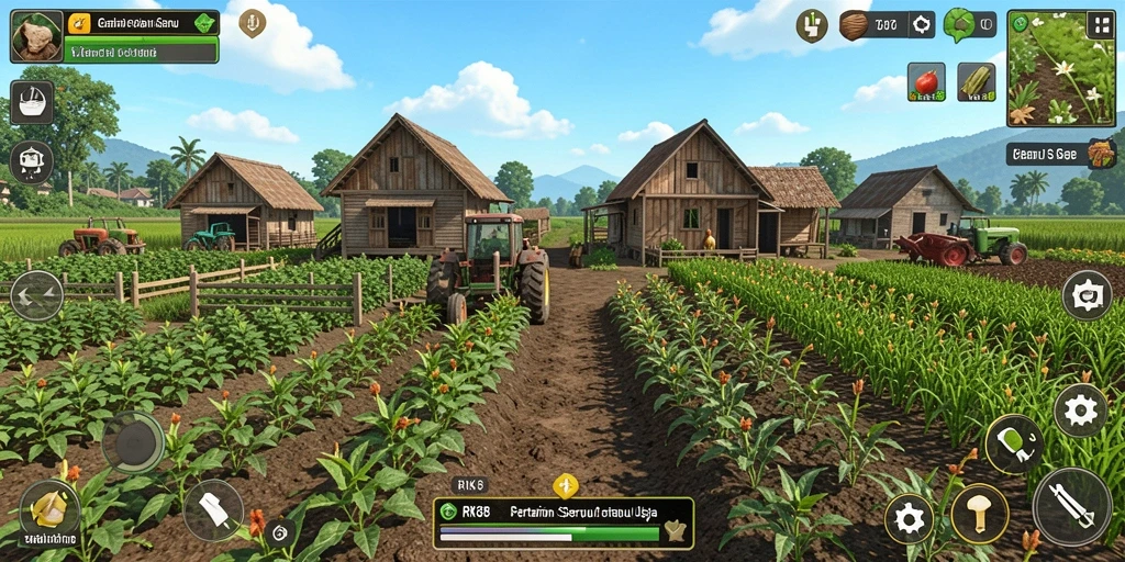 Tangkapan layar game RK88 menampilkan petualangan pertanian yang menarik.