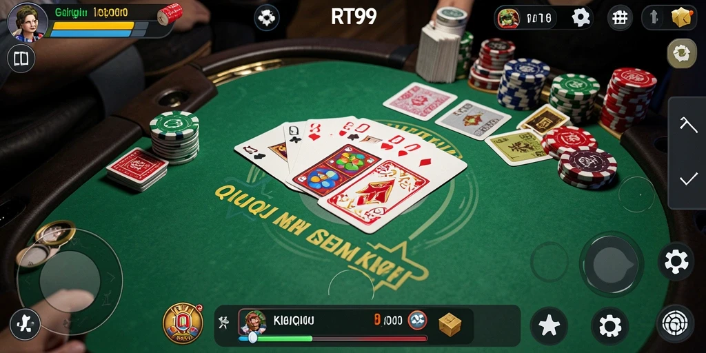 Screenshot gameplay RT99 menampilkan serunya bermain QiuQiu.