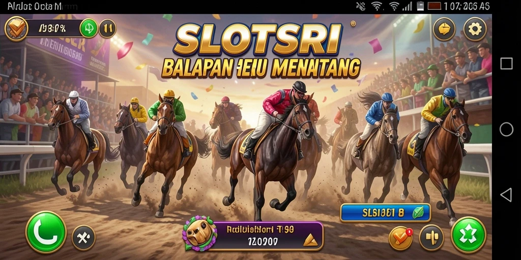 Screenshot SLOTSRI yang menunjukkan momen balapan yang seru dengan grafik yang menakjubkan.