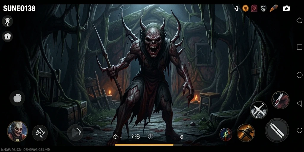 Tangkapan layar menunjukkan momen mencekam dalam gameplay SUNEO138.