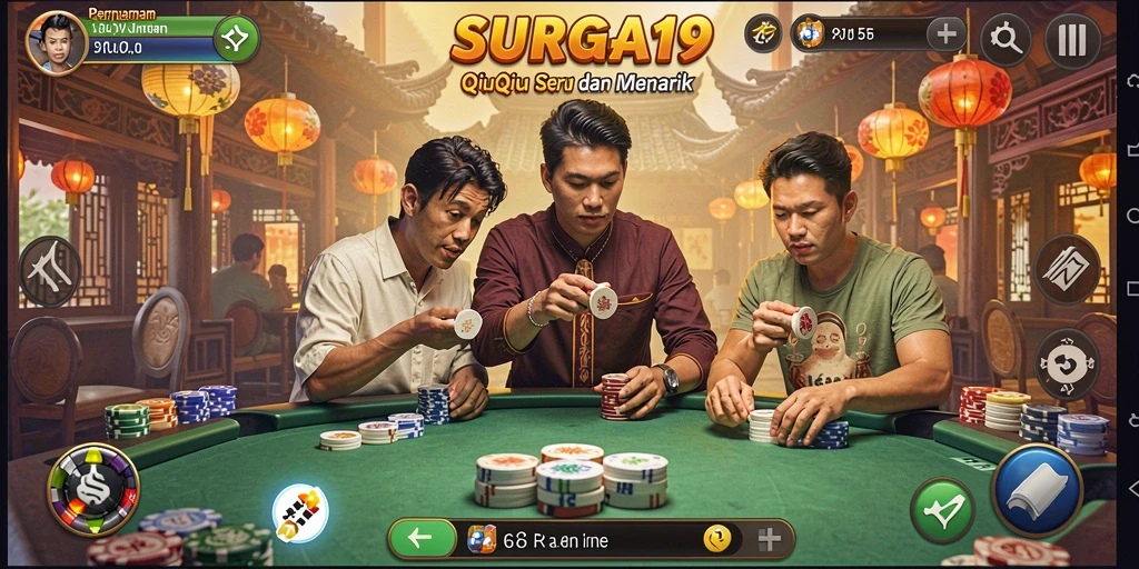 Tampilan gameplay QiuQiu di SURGA19 yang seru.