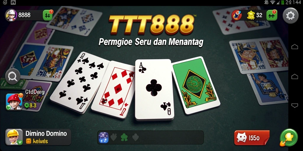 Tampilan gameplay seru dari TTT888, permainan Domino yang menghibur.