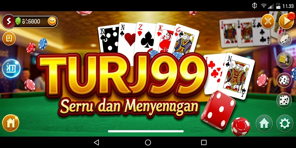 Tampilan gameplay seru dari TURU99 dengan domino yang menantang.