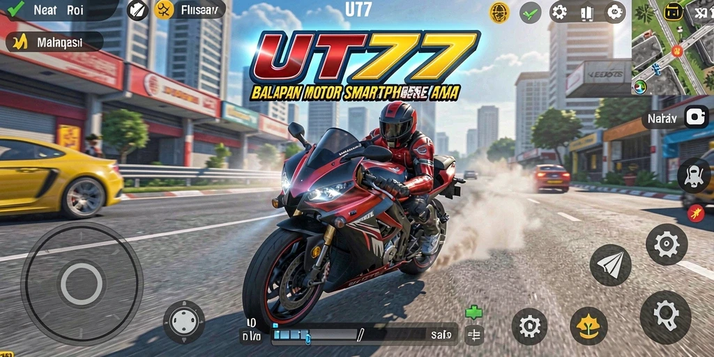 Gameplay seru dengan balapan motor yang mendebarkan.
