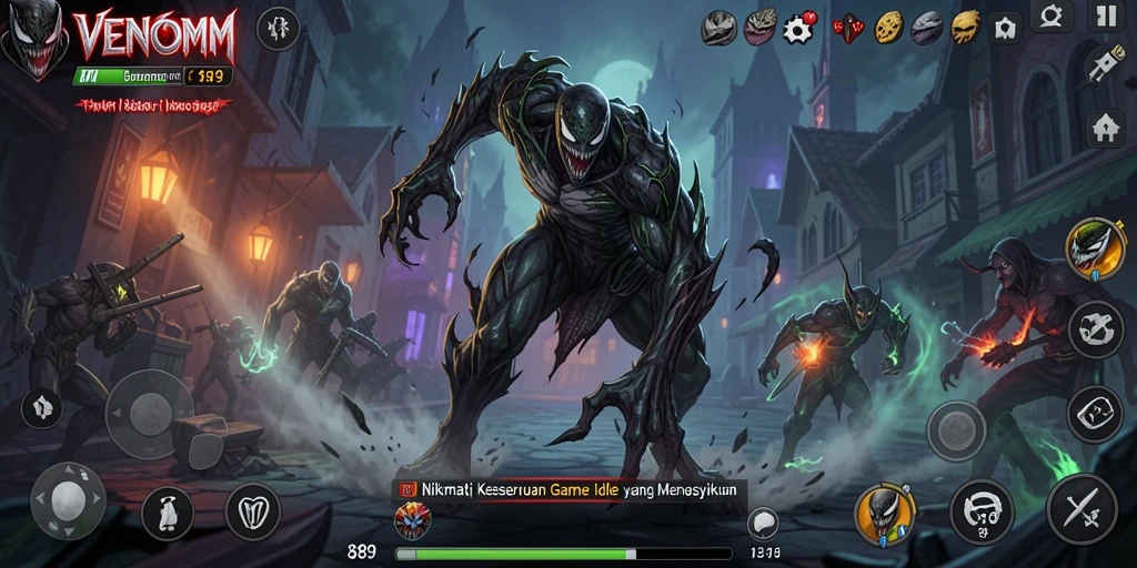 Tampilan gameplay menarik dari VENOM889 dengan elemen Idle yang seru.