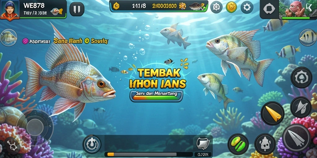 Gameplay seru Tembak Ikan yang penuh warna dan tantangan.