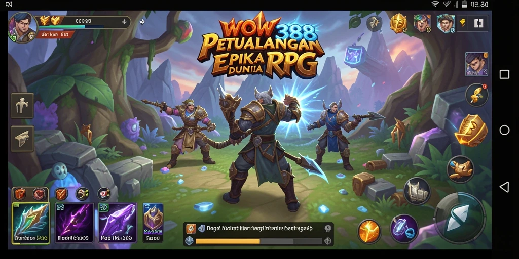Screenshot gameplay <strong>WOW388</strong> menampilkan pertempuran epik dan karakter yang beragam.
